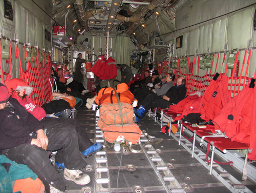 Flight from South Pole to McMurdo