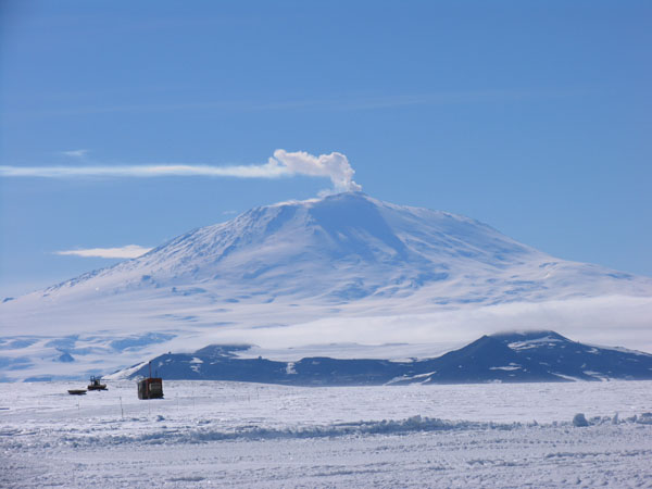 Typical view of Erebus on arriving at McMurdo Station