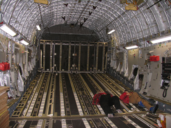 Getting comfortable on an extremely empty flight